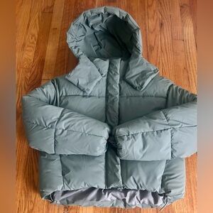 SOLD Zara Olive Short Puffer Jacket